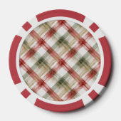 Red White Stripes Christmas Poker Chips (Achterkant)