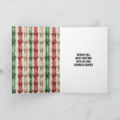 Red White Stripes Christmas Ribbons Snowman Kaart (Binnen)