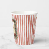 Red White Stripes Deer Window Christmas Papieren Bekers (Links)