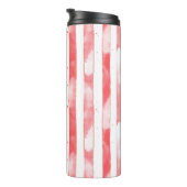 Red White Stripes Dots Christmas Thermosbeker (Geroteerd rechts)