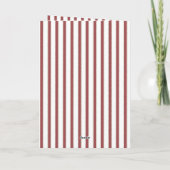 Red White Stripes Goose with Santa Hat Christmas Kaart (Achterkant)
