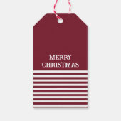 Red White Stripes kerstmis op maat Cadeaulabel (Achterkant)
