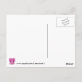 Red White Stripes Purple Fleurs Carte postale Anni (Dos)