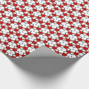 Red White Tri Floral Pattern cadeaupapier