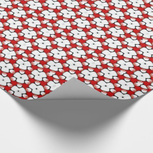 Red White Tri Floral Pattern cadeaupapier (Hoek)