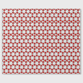 Red White Tri Floral Pattern cadeaupapier (Vlak)