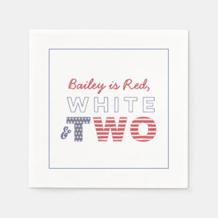 Red White TWO Independence Day 2e verjaardag Servet