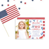 Red White TWO Seaside Shells 2e verjaardag Kaart