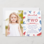 Red White TWO Seaside Shells 2e verjaardag Kaart (Voorkant)