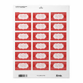 Red White Ugly kerstSweater Icons Pattern Etiket (Full Sheet)