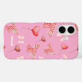 Red White Valentine Bows and Heart Balloons Case-Mate iPhone Case (Achterkant (horizontaal))