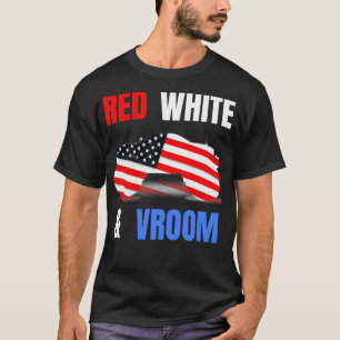 Red White Vroom Monster Truck Lover Amerikaanse vl T-shirt