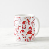 Red & White Whimsical Christmas Gnome Koffiemok (Voorkant rechts)
