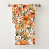 Red Wild Flowers Waterverf Kunst Bad Handdoek (Insitu)