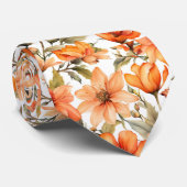 Red Wild Flowers Waterverf Kunst Stropdas (Opgerold)