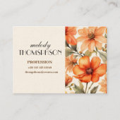 Red Wild Flowers Waterverf Kunst Visitekaartje (Voorkant)