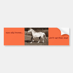 red wild paarden..., eet hun vlees niet bumpersticker