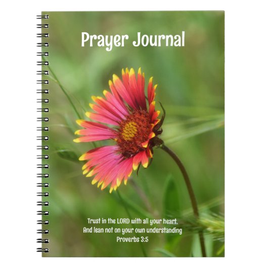 Red Wildflower Bible Verse Prayer Journal Notitieboek (Voorkant)