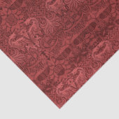 Red  William Morris Peacock Dragon Pattern Tissuepapier (Detail)