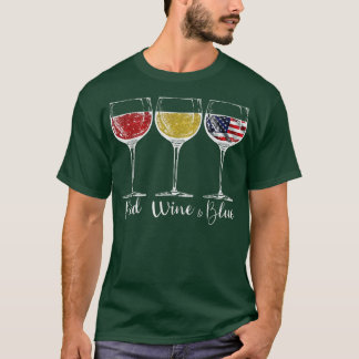 Red Wine and Blue Glasses, USA United States FSL T-shirt