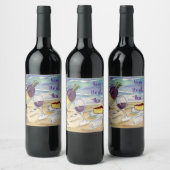Red Wine Beach Party Custom Bottle Étiquette (Bouteilles)
