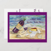 Red Wine Beach Party Invitations personnalisés ou  (Devant / Derrière)