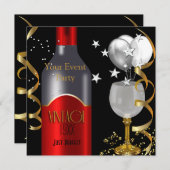 Red Wine Black Gold Silver Kaart (Voorkant / Achterkant)