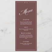 Red Wine Elegant Handwriting Wedding Dinner  Menu (Voorkant)