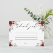 Red Wine & Floral Dank u Kaart (Staand voorkant)
