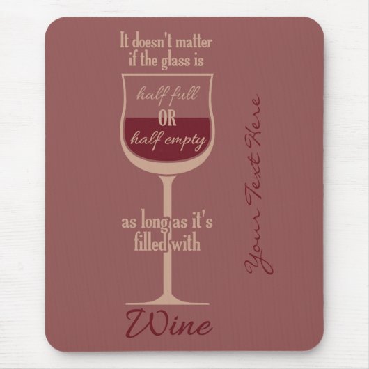 Red Wine Glass, aangepast mousepad Muismat (Voorkant)