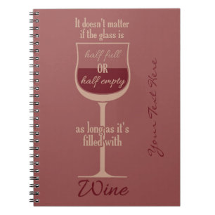 Red Wine Glass, aangepast notebook Notitieboek