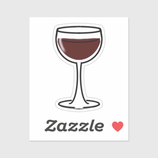 Red Wine Glass Sticker (Vel)