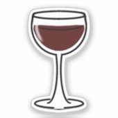 Red Wine Glass Sticker (Voorkant)