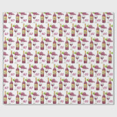 Red Wine Lovers Pattern 60th Birthday Cadeaupapier (Vlak)