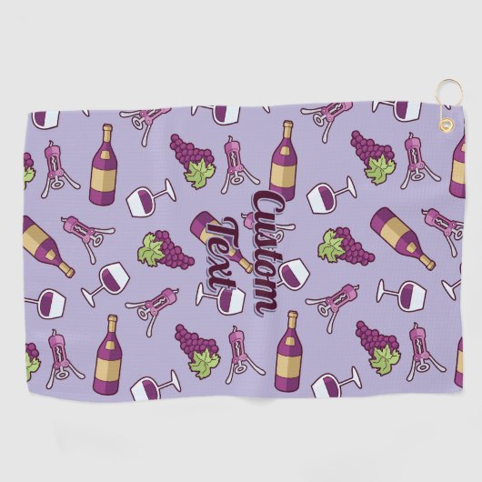 Red Wine Pattern Golf Towel Golfhanddoek (Horizontaal)