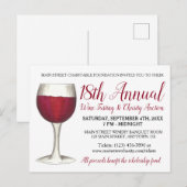 Red Wine Tasting Winetasting Cocktail Party Event Uitnodiging Briefkaart (Voorkant / Achterkant)