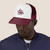 Red Wine Trucker Hat Pet (In situ)