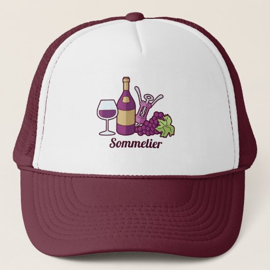 Red Wine Trucker Hat Trucker Pet (Voorkant)