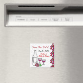 Red Wine Vineyard Wedding Save the Date Magnet Magneet (Insitu (Vaatwasser))