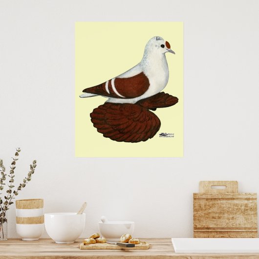 Red Wing Pigeon Poster (Keuken)