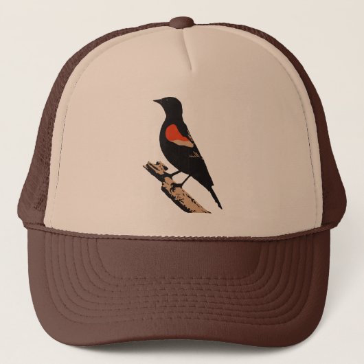 Red Winged Blackbird 4-kleurenontwerp Trucker Pet (Voorkant)