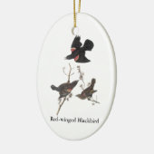 Red-Winged Blackbird, John Audubon Keramisch Ornament (Links)