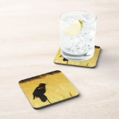 Red-Winged Blackbird Singing Abstract Onderzetter (Rechterzijde)