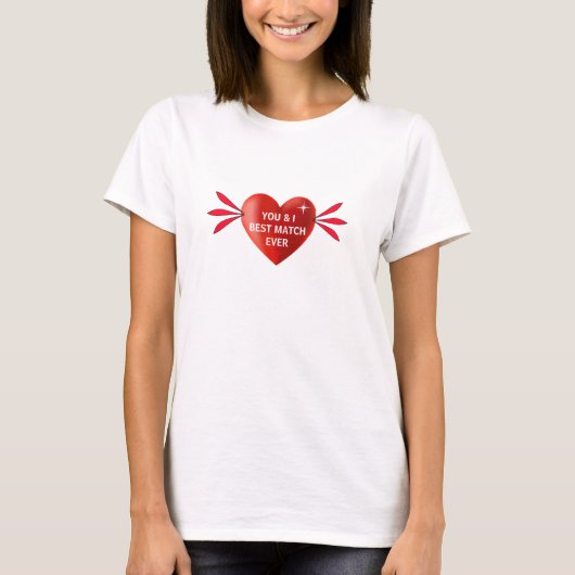 Red Winged Heart Beste Match & Forever Liefde T-shirt (Voorkant)
