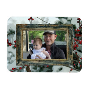 Red Winter Berries Holiday Magnet flexible