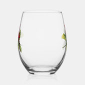 Red Winter Cardinal Bird Wijnglas Zonder Voet (Links)