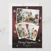 Red Winter Holiday Joyeux Cartes photos de Noël (Devant)