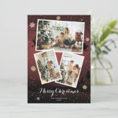 Red Winter Holiday Joyeux Cartes photos de Noël (Debout devant)