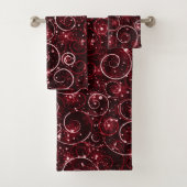 Red Winter Swirl Bad Handdoek (Insitu)