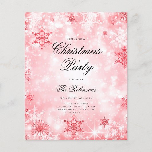 Red Winter Wonder Invitation Programme et menu (Devant)